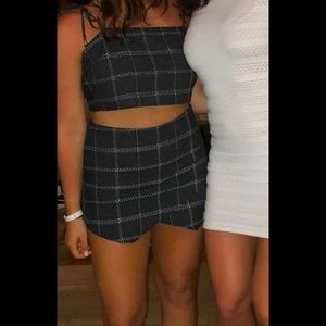 Going out grey and white tank and shorts set